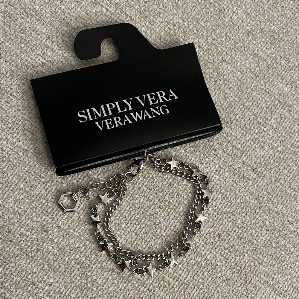 Simply Vera Vera Wang Silver Star & Link Layered Bracelet